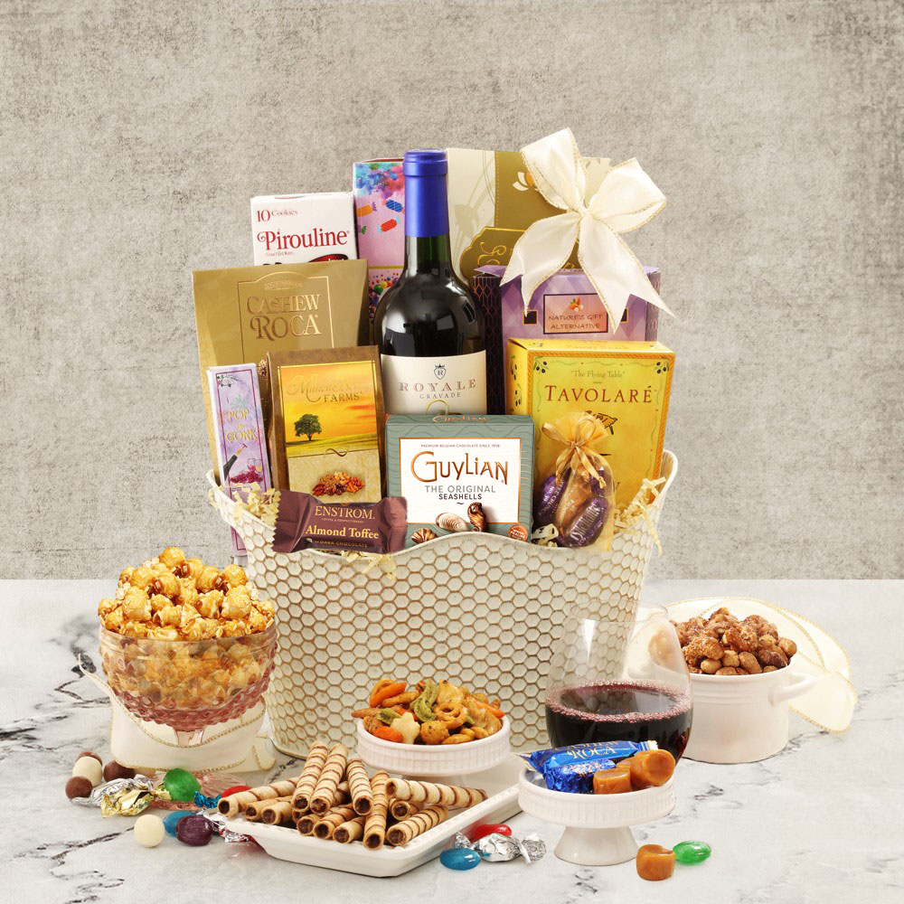 Sweet Serenity Merlot Wine Basket