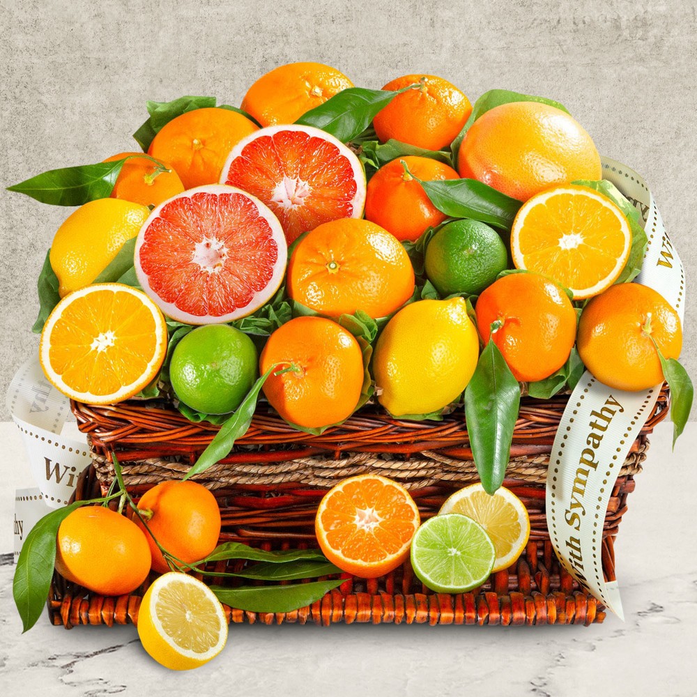 >Sympathy Wishes Citrus Fruit Basket