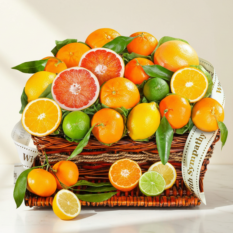 Sympathy Wishes Citrus Fruit Basket