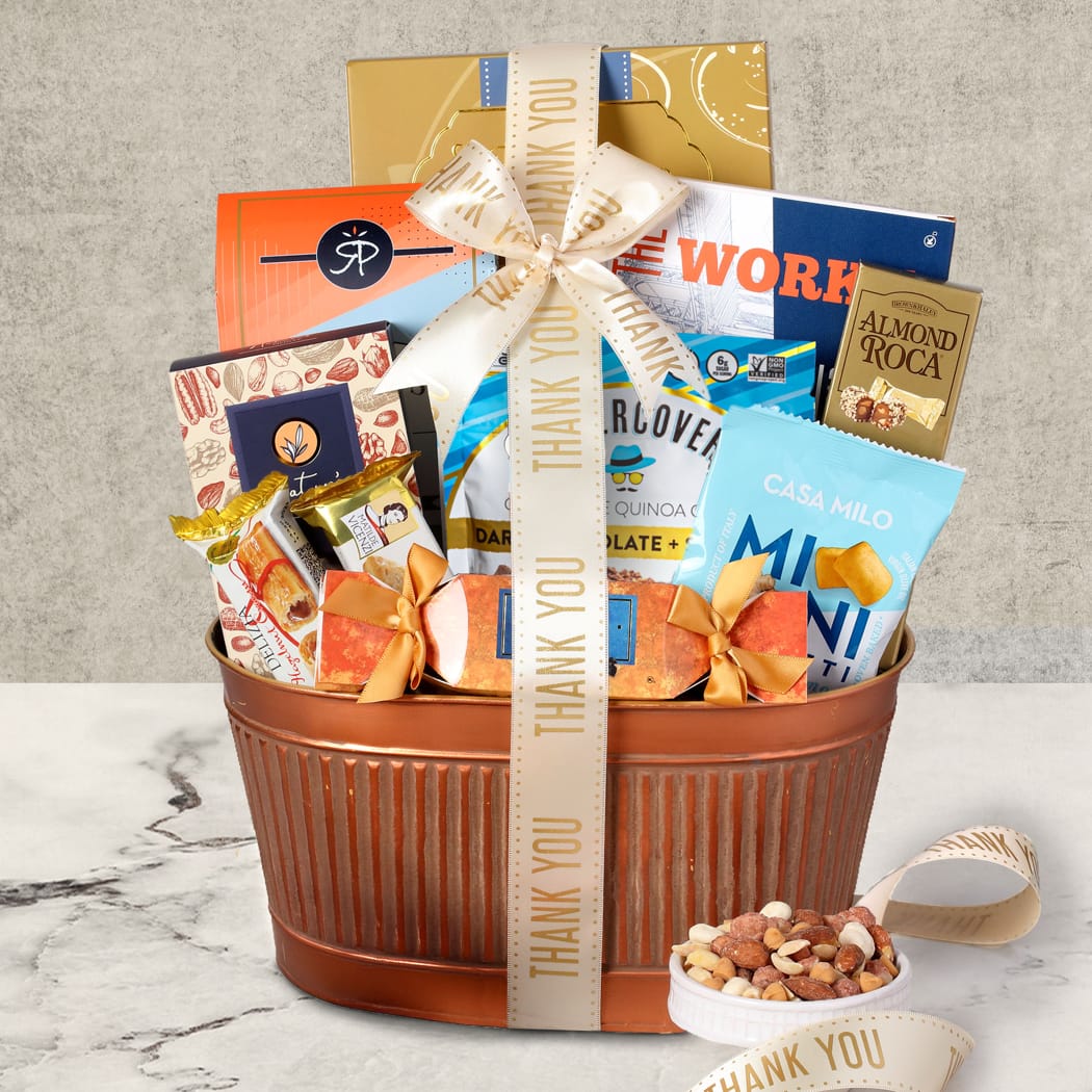 >Thank You Cheerful Treats Gift Basket