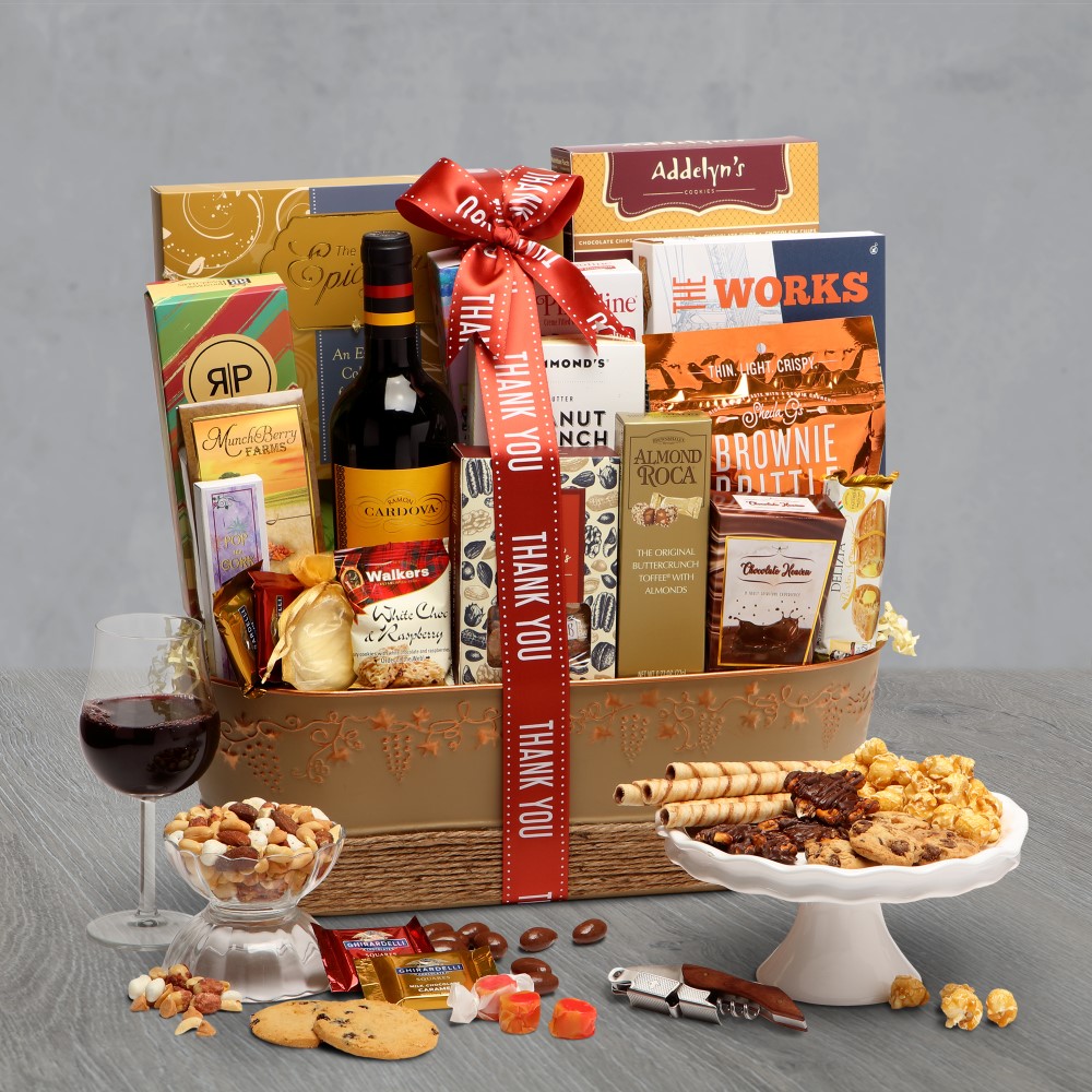 >Thank You Wine Delights Gift Basket