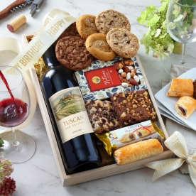 Bakery & Red Wine Birthday Gift Tray