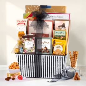 Deluxe Striped Gift Basket
