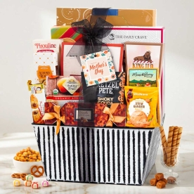 Deluxe Striped Gift Basket for Mother's Day