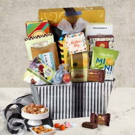 Deluxe Striped Gift Basket for Mother's Day