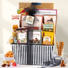 Get Well Deluxe Striped Gift Basket