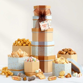 Gift Tower with Sweets Nuts and Chocolates for Mother's Day
