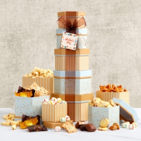 Gift Tower with Sweets Nuts and Chocolates for Mother's Day