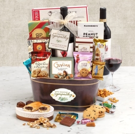 Gourmet Sympathy Wine Gift Basket