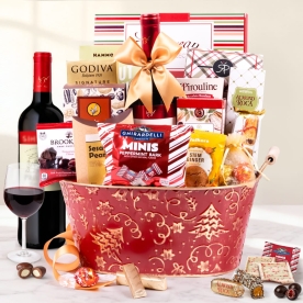 Holiday Cheers Wine Gift basket