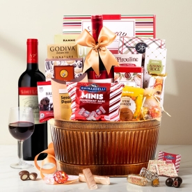 Holiday Cheers Wine Gift Basket