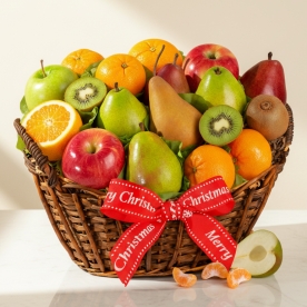 Merry Christmas Fresh Fruit Basket