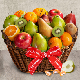 Merry Christmas Fresh Fruit Basket