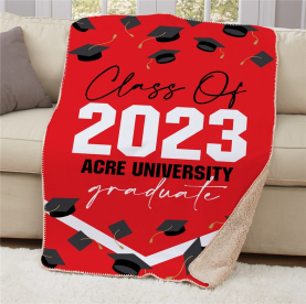 Personalized Graduation Throw Sherpa Blanket
