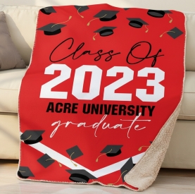 Personalized Graduation Throw Sherpa Blanket