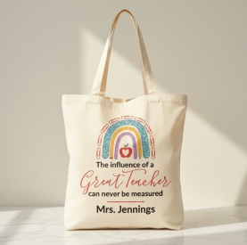 Personalized Teacher Canvas Tote Bag