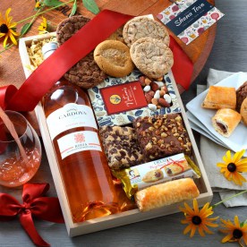 Rose Wine Snack Tray for Rosh Hashanah