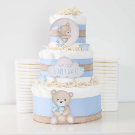 Teddy Bear Diaper Cake Blue Collection