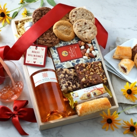 Valentines Day Wine & Snacks Gift Tray