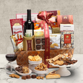 With Sympathy Deluxe Wine Gift Basket