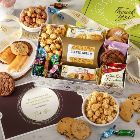 Buy our thank you snack gift box at broadwaybasketeers.com