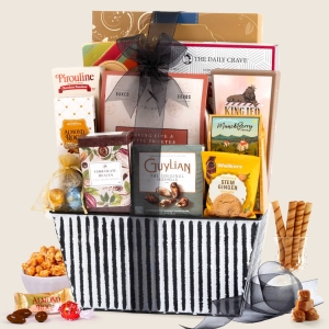 Deluxe Striped Gift Basket