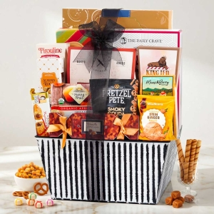 Deluxe Striped Gift Basket