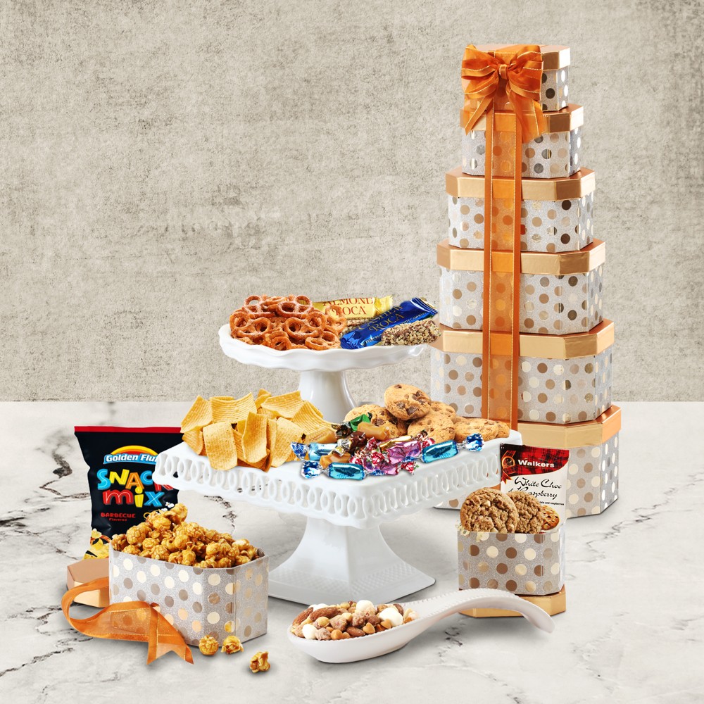 Broadway Basketeers Christmas Gift Tower Kosher Certified Greeting