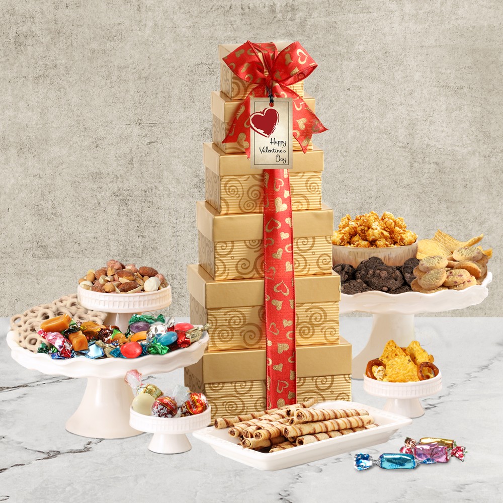 >Valentines Day Celebration Gift Tower