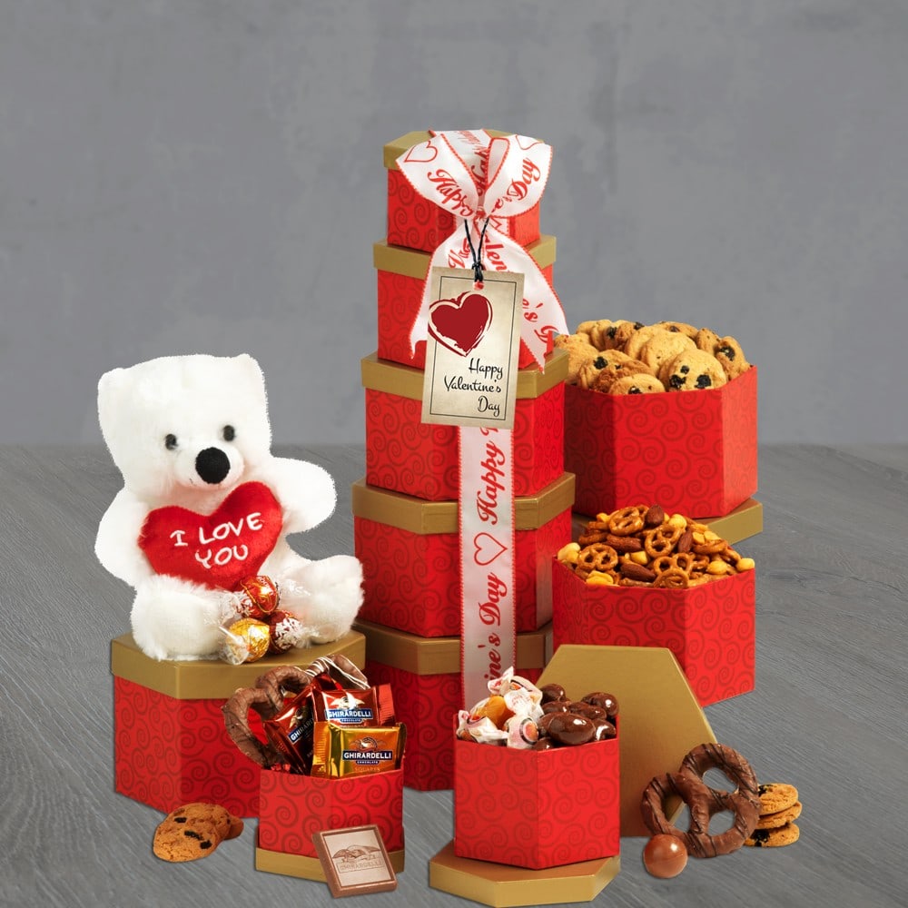 Valentines Day Gift Tower By Broadwaybasketeers Com