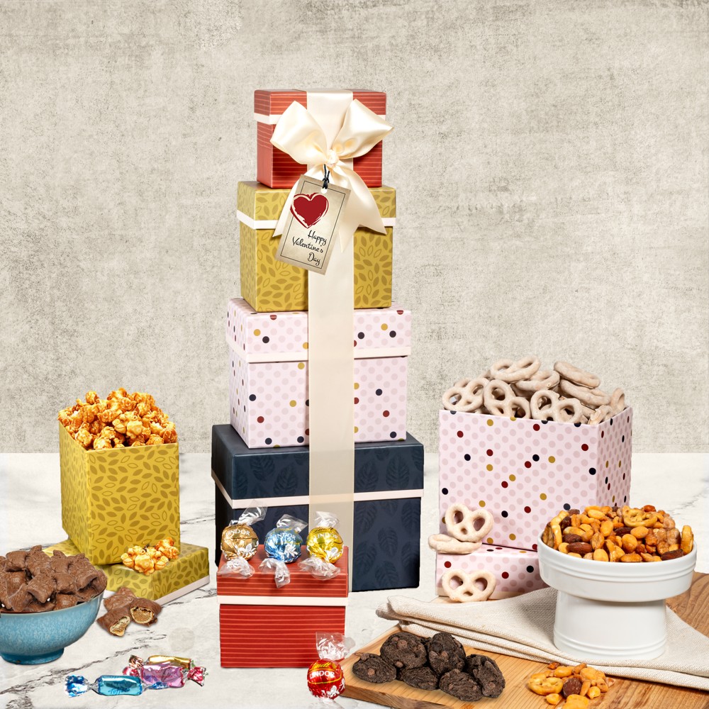>Valentines Day Sweets Gift Tower