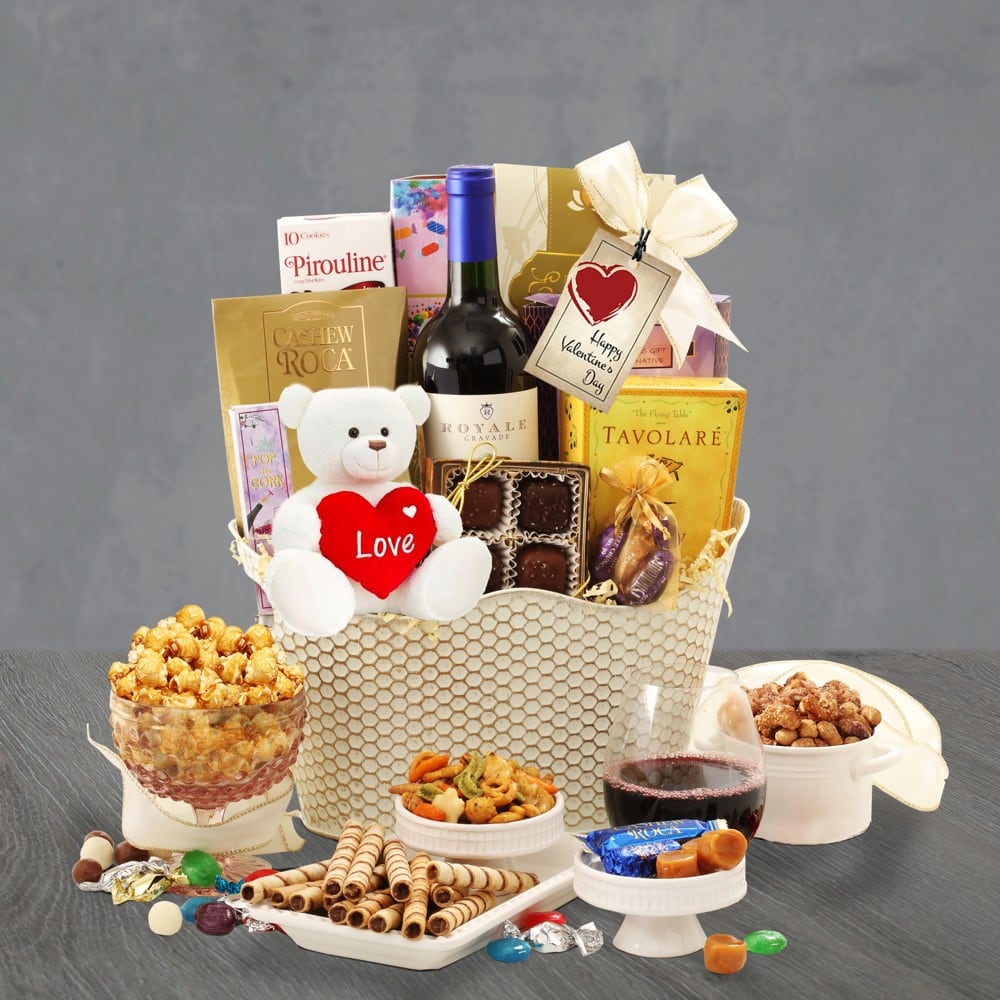 Valentines Day Wine Basket