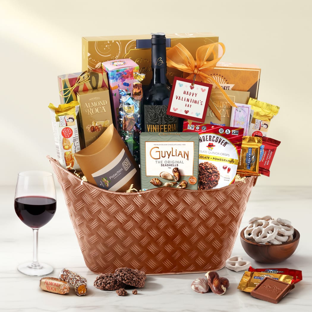 Valentines Day Wine Gift Basket