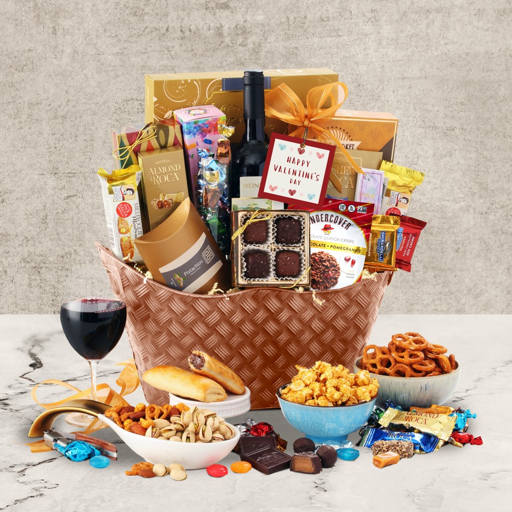 Buy our valentines day wine gift basket at