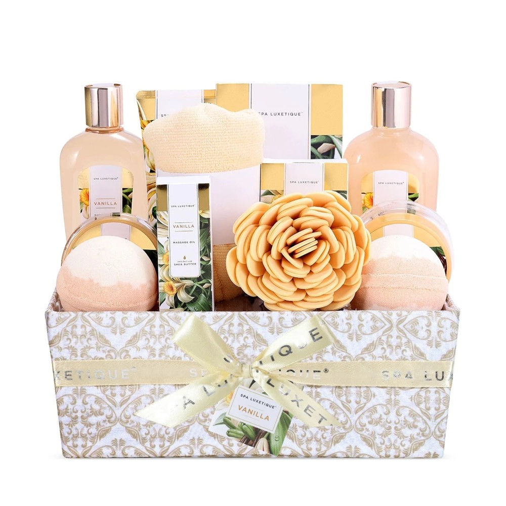 >Vanilla Bath & Body Spa Basket Gift Set